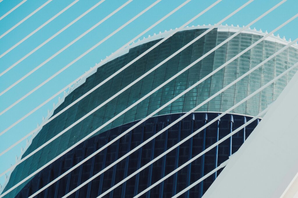 Futuristic architectural design captured in Valencia, Spain.